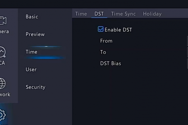 How to set the time & date on a Dorani NVR