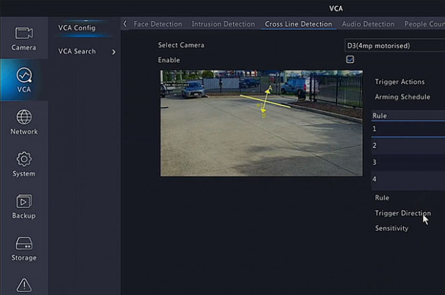 Set up VCA's for a Dorani CCTV